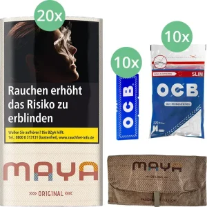 Maya Original 20 x 30g MIT OCB Blau Blättchen und Filter