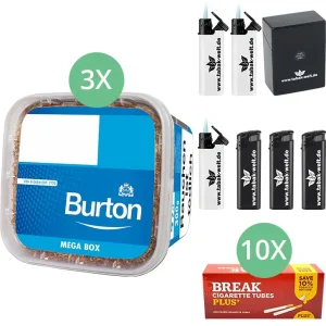 Stopf Dein Ding Burton Blue Mega Box 3 x 300g mit 2000 Plus Hülsen