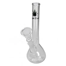 Bong Glas BLACK LEAF 20 cm 25 mm Schliff 14,5 mm