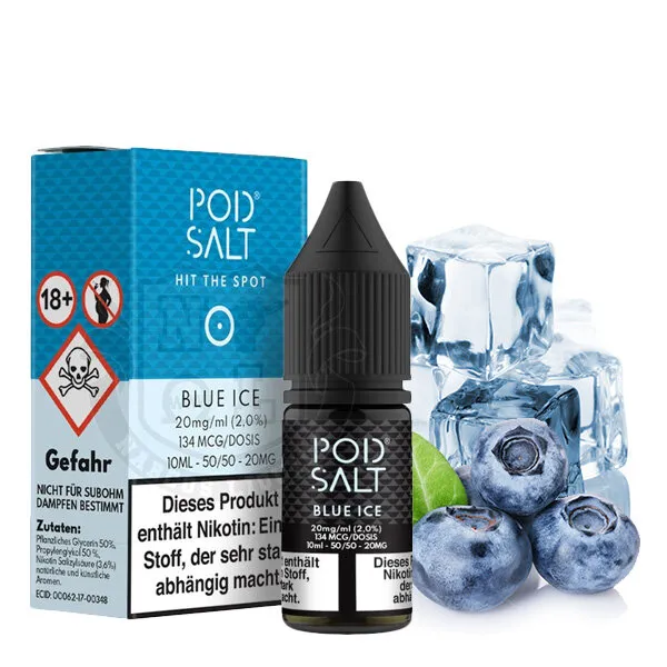 Pod Salt – Blue Ice – Nikotinsalz Liquid – 10ml – 11mg/ml