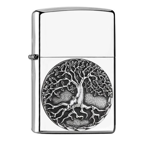 Zippo Feuerzeug Tree of Life Emblem Chrome